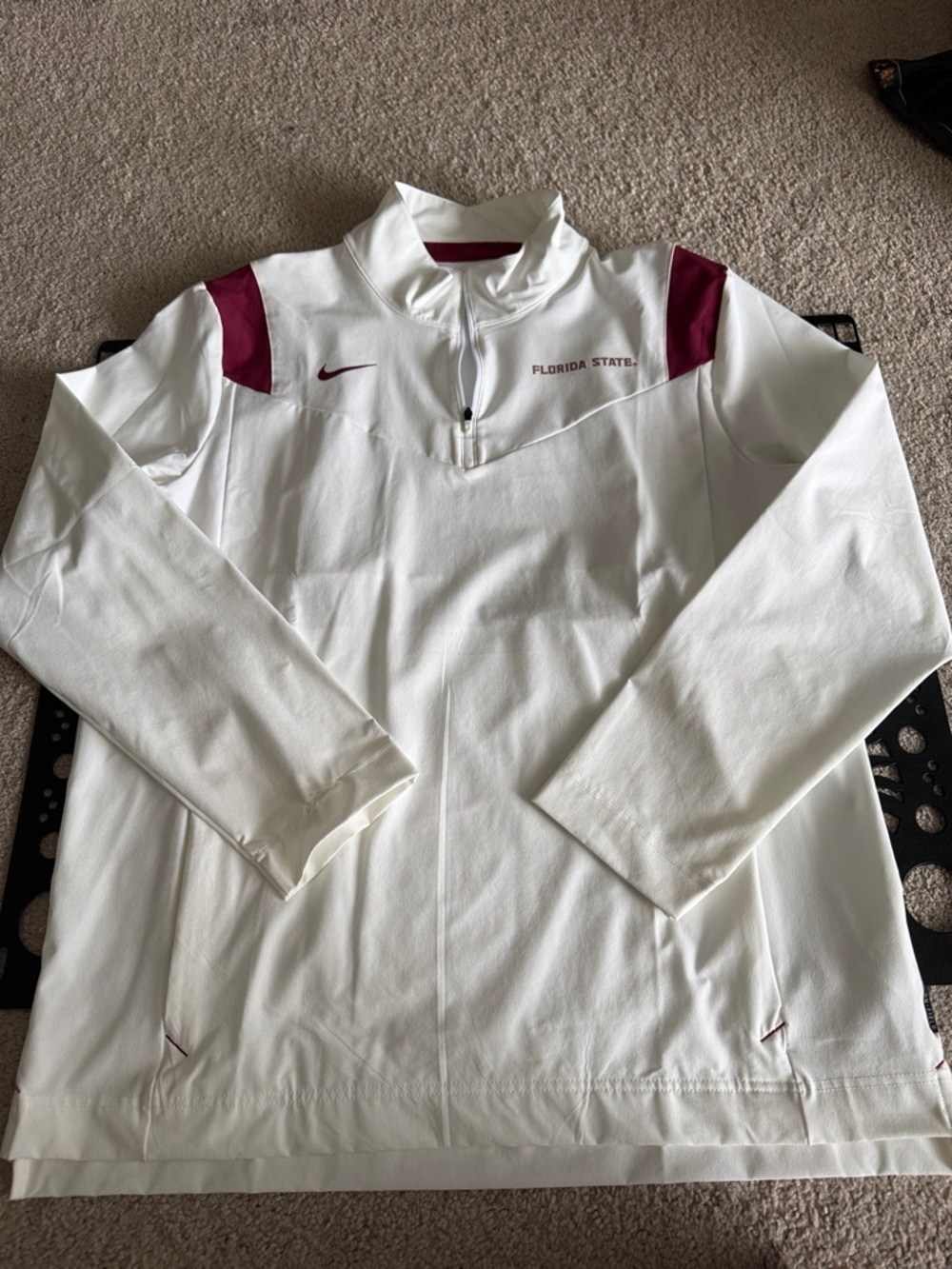 Nike White Florida State (L) Quarter-Zip Pullover